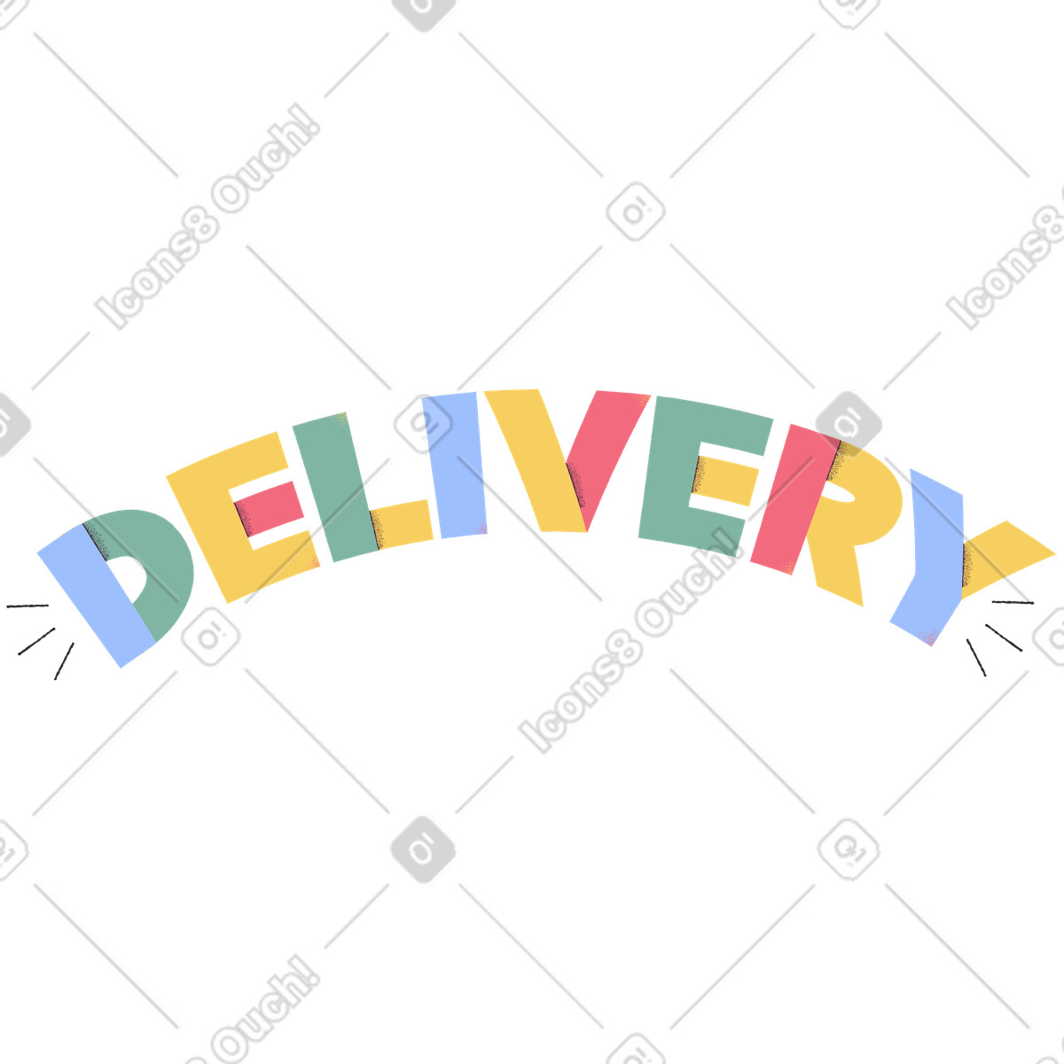 Illustration Livraison de lettrage dans le style Pablo à télécharger aux formats PNG, SVG