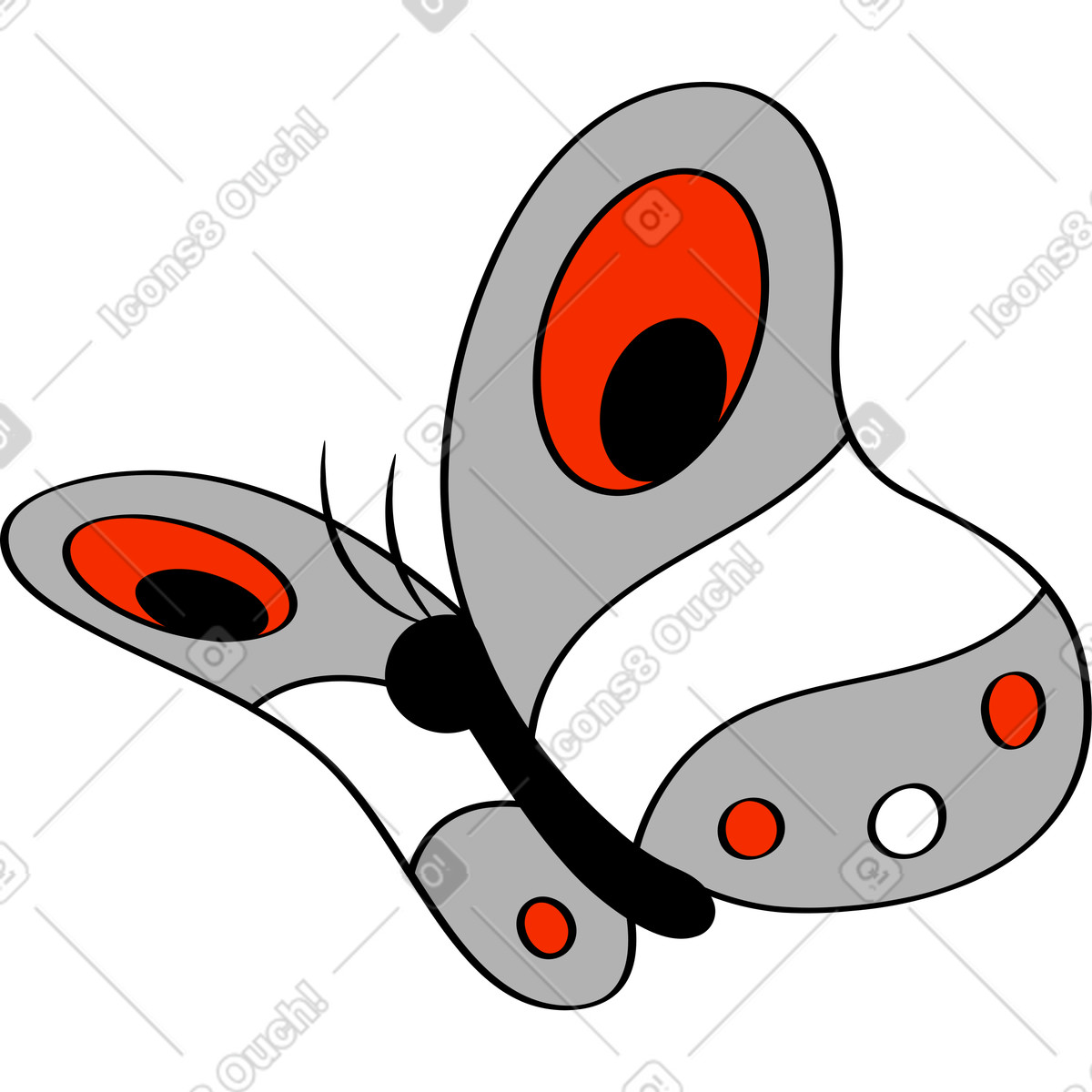 La farfalla illustrazione in stile Looney scarica in PNG, SVG