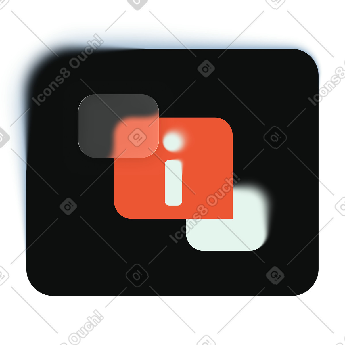 Information notification icon, Help alert interface-Illustration im Void-Stil als Download in PNG, SVG