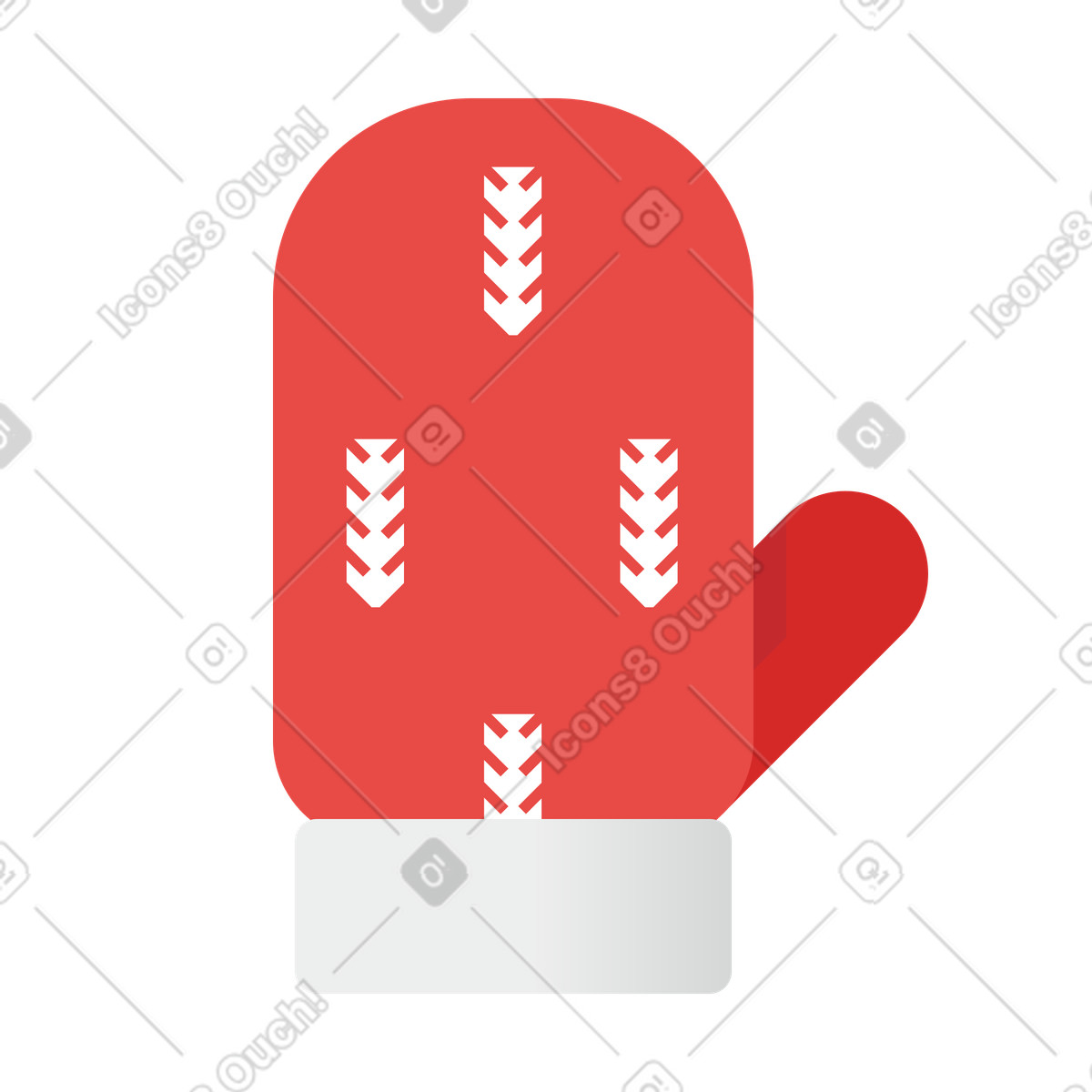 Christmas mitten illustration in Clip style download in PNG, SVG