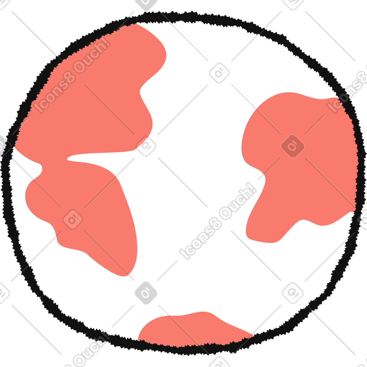 Earth globe outline with simple continents minimal geography symbol illustrazione in stile Bold People scarica in PNG, SVG