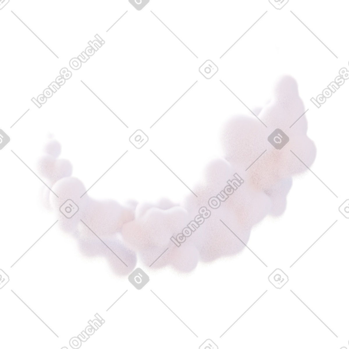 Illustration Curved cloud dans le style 3D Airy à télécharger aux formats PNG, SVG