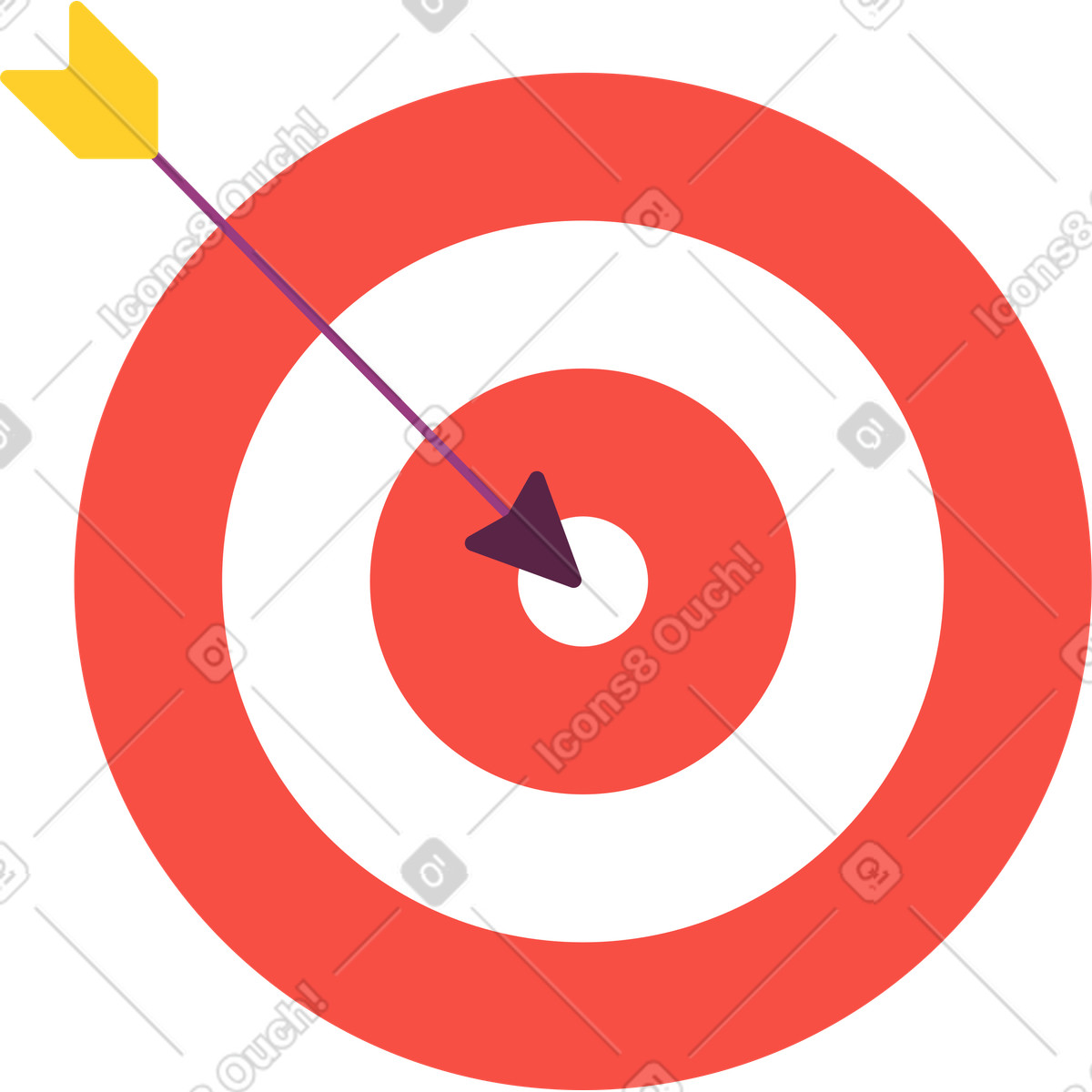 Illustration Cible avec flèche dans le style Sammy à télécharger aux formats PNG, SVG