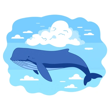 A gigantic cloud shaped like a whale swimming across the sky