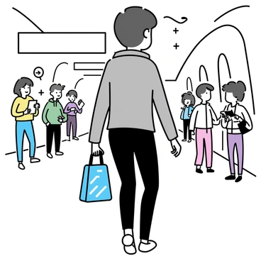 A traveler with short, dark hair is walking through a futuristic transit hub. The traveler is wearing a fitted, silver jacket and sleek black pants. In their hand, they carry a "sleek, holographic bag" that displays shifting patterns of light. The transit hub features "high-tech screens" and "smooth, curved architecture," with "glowing pathways" guiding the way. People of various styles and ethnicities can be seen in the background, engaging with digital interfaces.