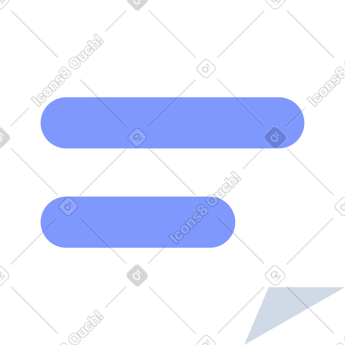 Sticker layout template with two rounded text bars and corner illustration in System style download in PNG, SVG