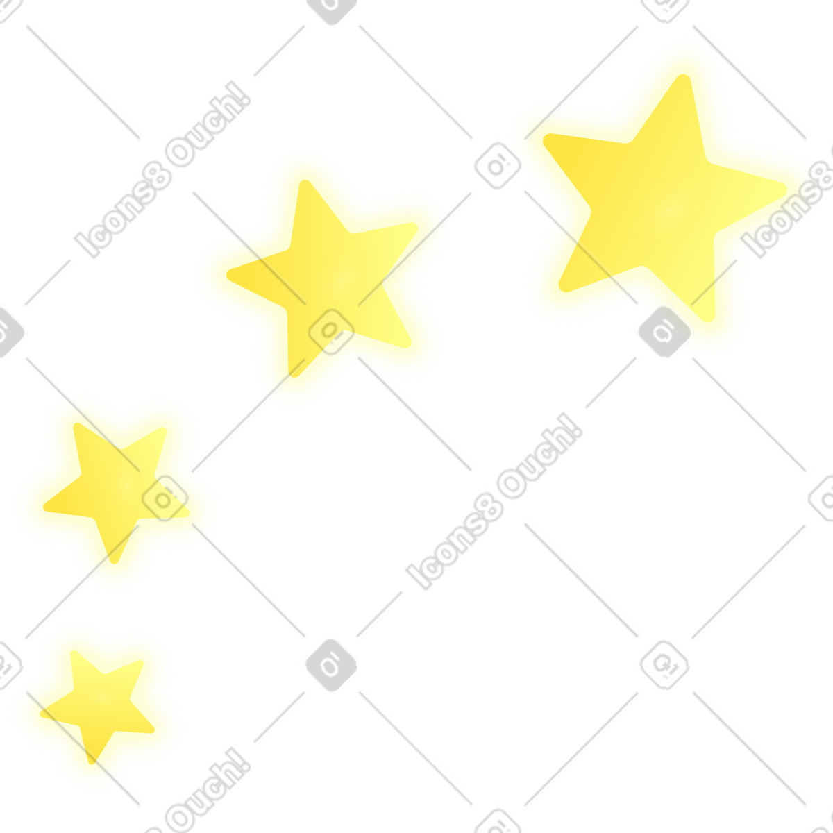 Fliegende sterne-Illustration im Isotech-Stil als Download in PNG, SVG