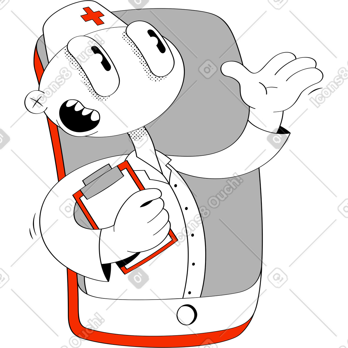 Consulting doctor illustration in Looney style download in PNG, SVG