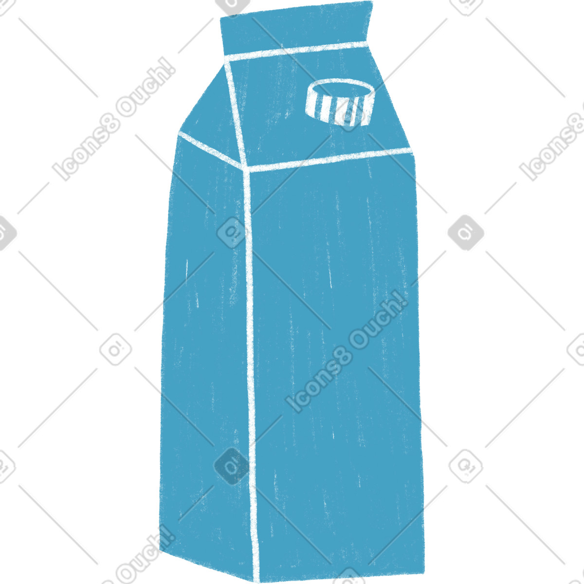 Illustration Blue milk tetra pack dans le style Tutti à télécharger aux formats PNG, SVG