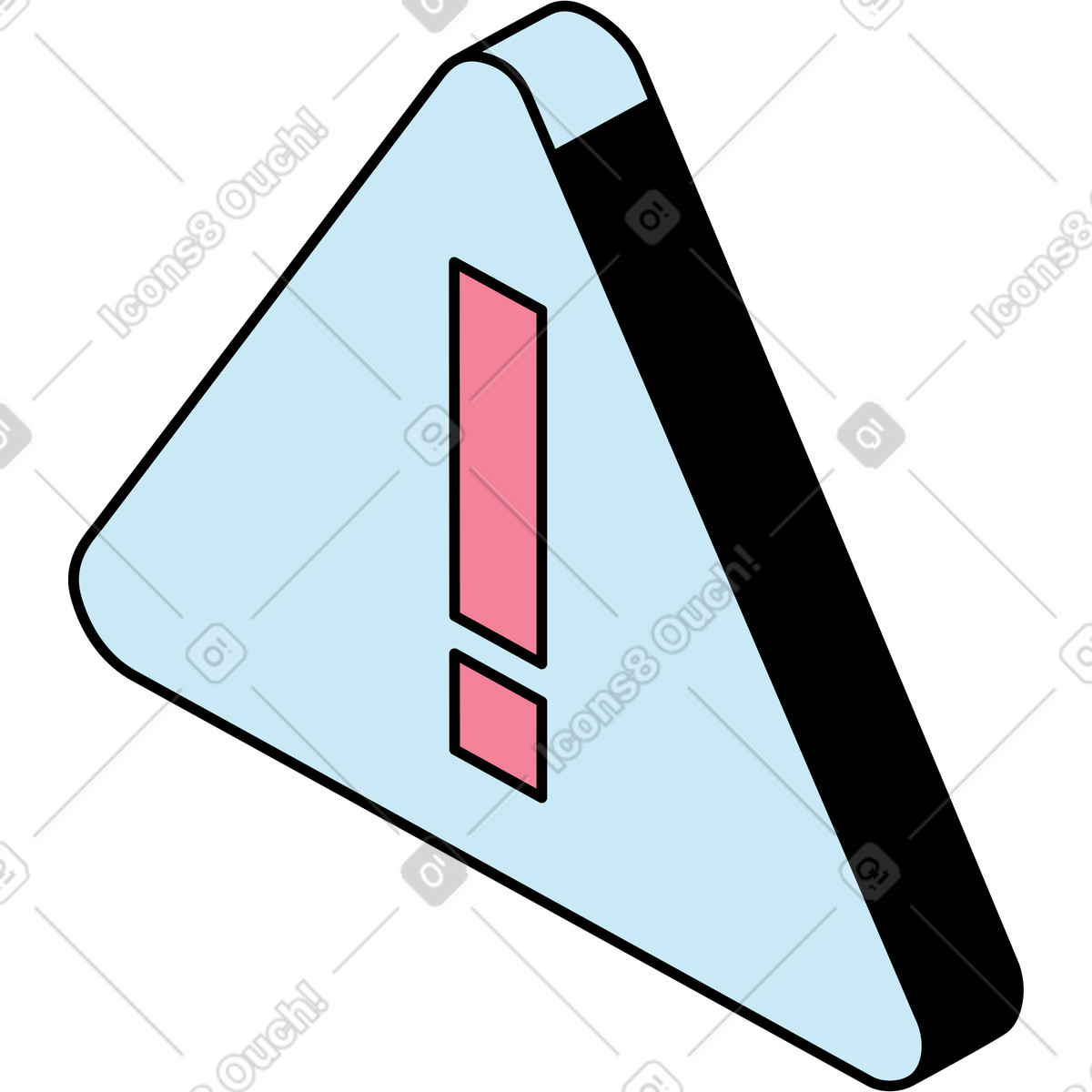 Illustration Triangle avec point d'exclamation dans le style Project à télécharger aux formats PNG, SVG