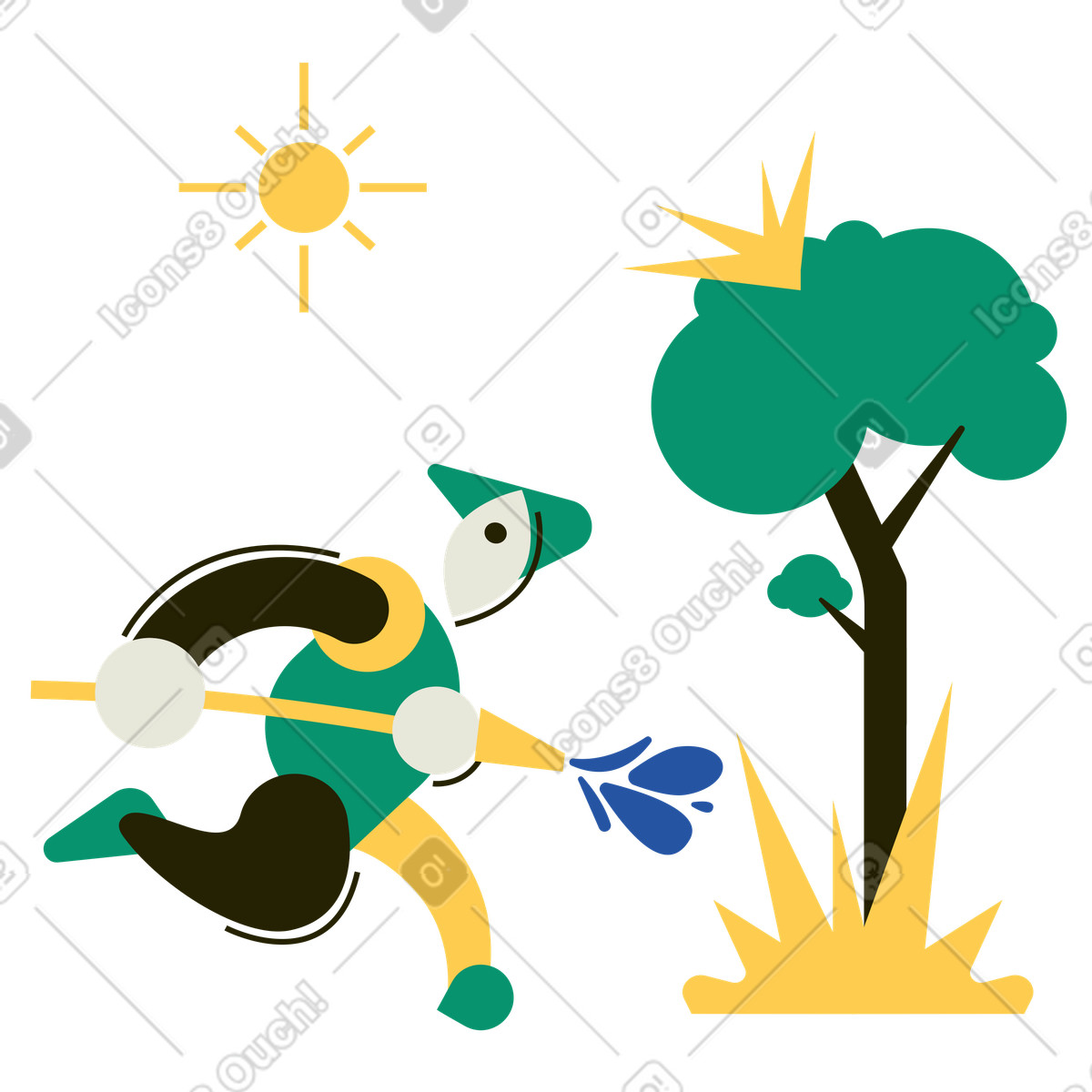 Ilustración Incendios forestales en estilo Spot a descargar en PNG y SVG