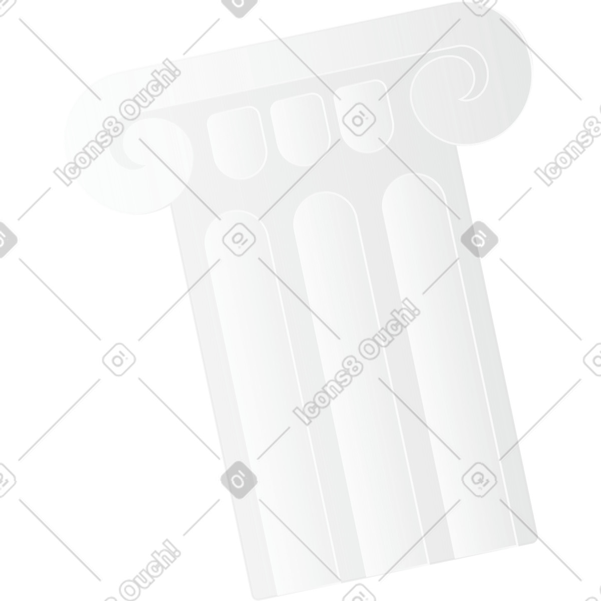 Antique column with glassmorphism effect illustration in Morphis style download in PNG, SVG