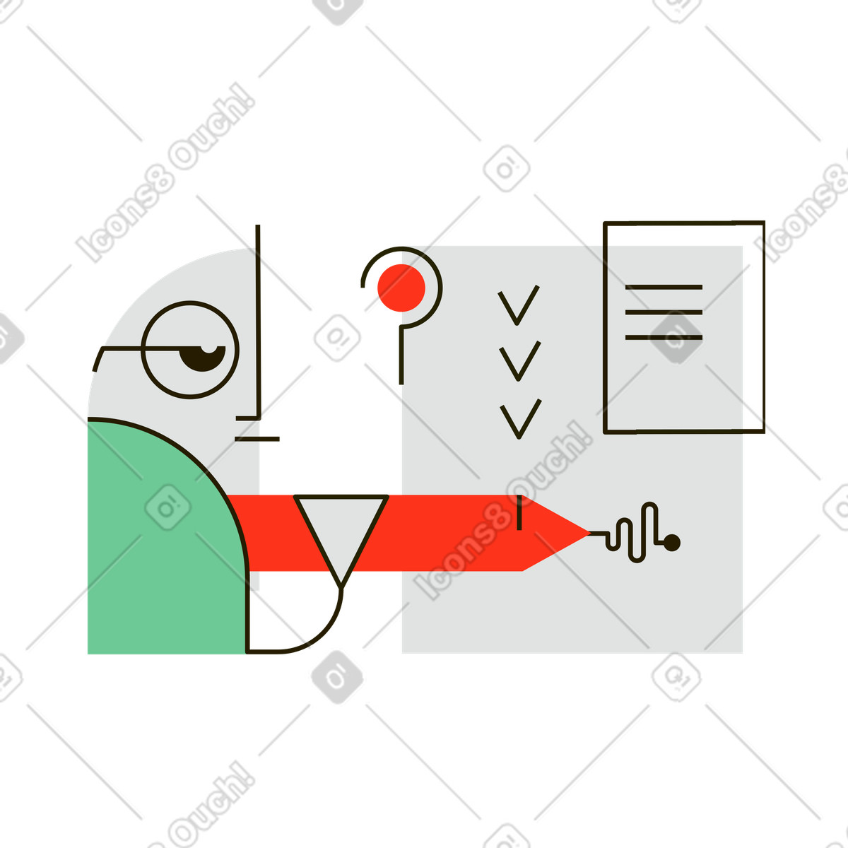 Examination illustration in Geom style download in PNG, SVG