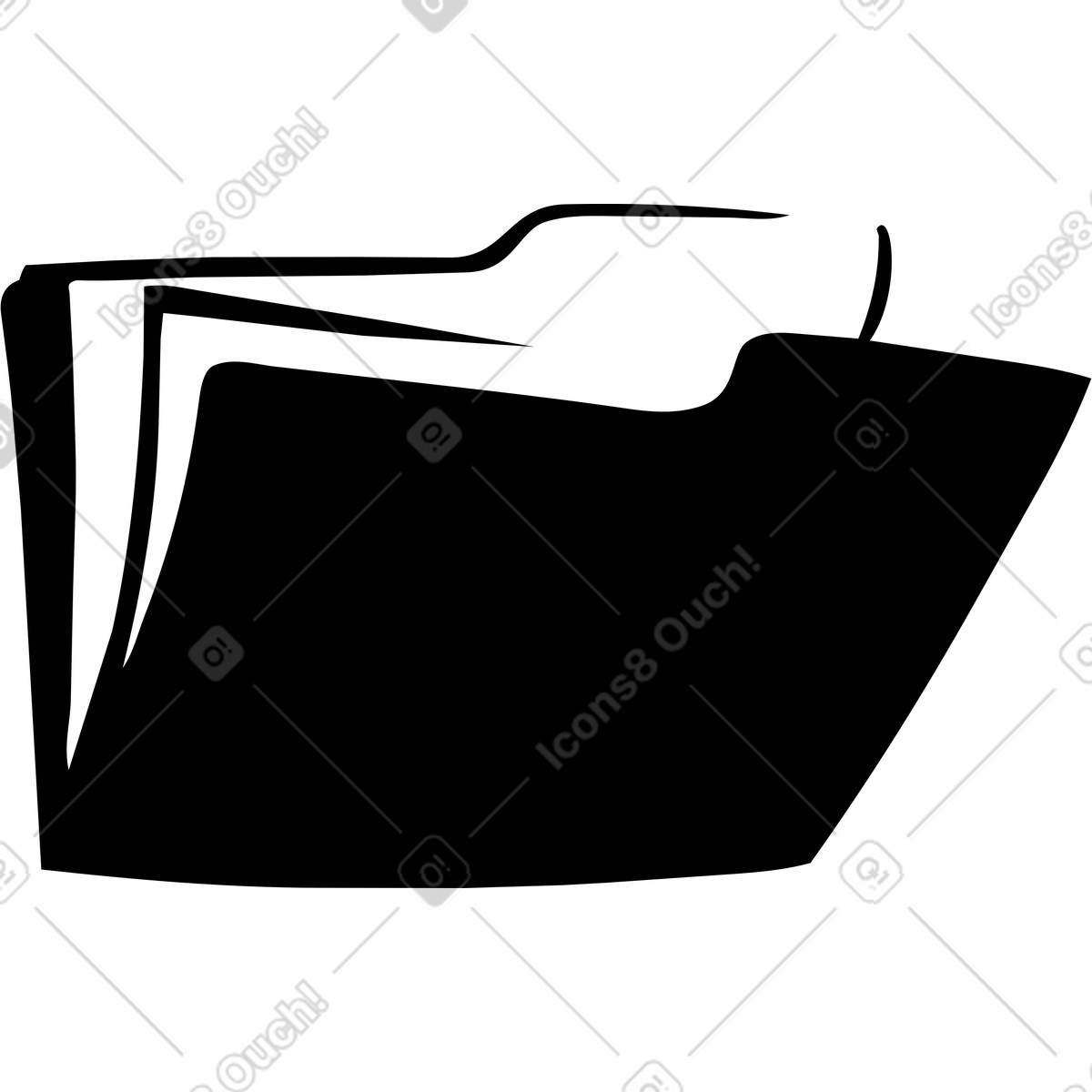 下载 Line 风格的 Folder icon representing document storage and organization on digital computer desktop 插画，支持 PNG、SVG 格式