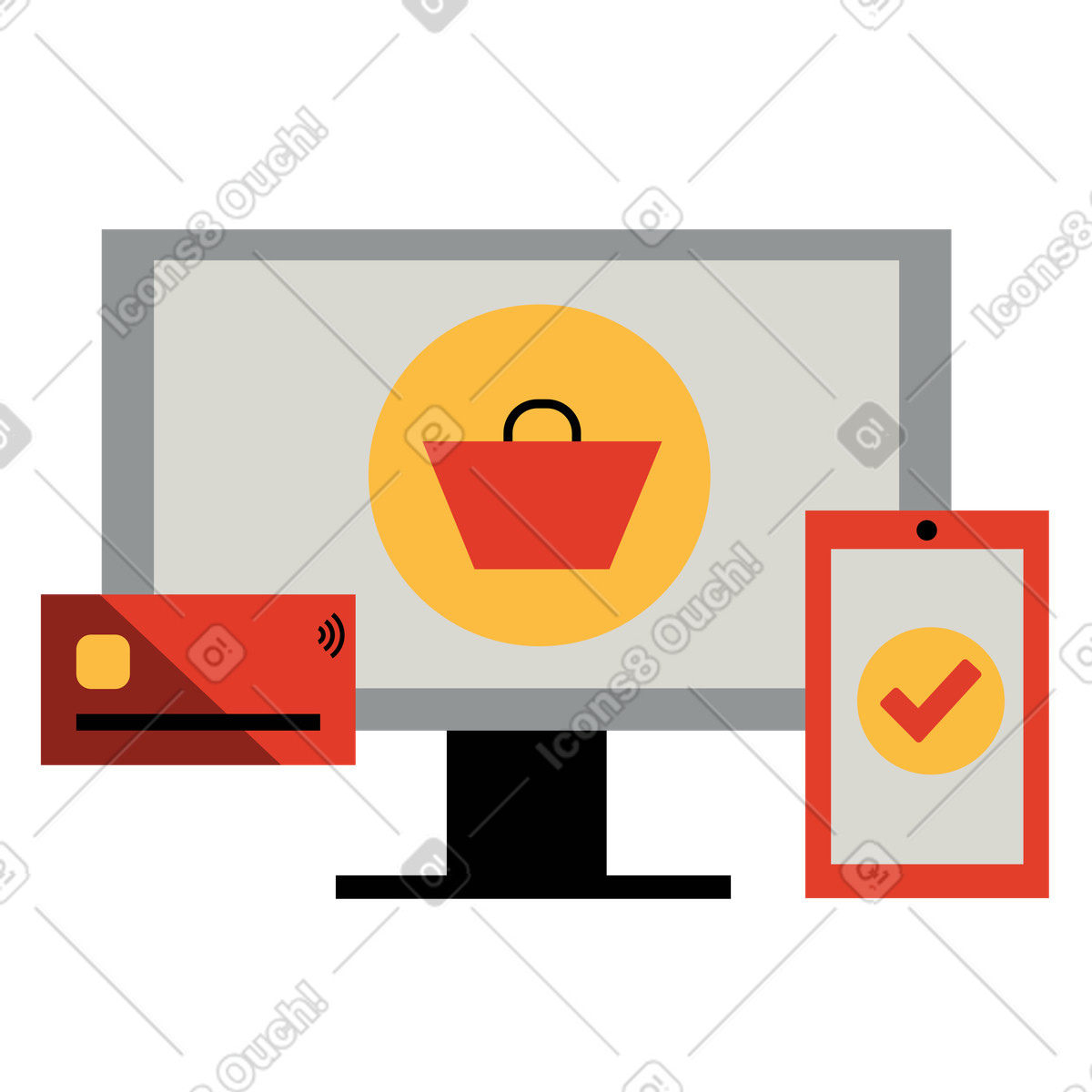 下载 Burgundy 风格的 成功的营销 插画，支持 PNG、SVG 格式