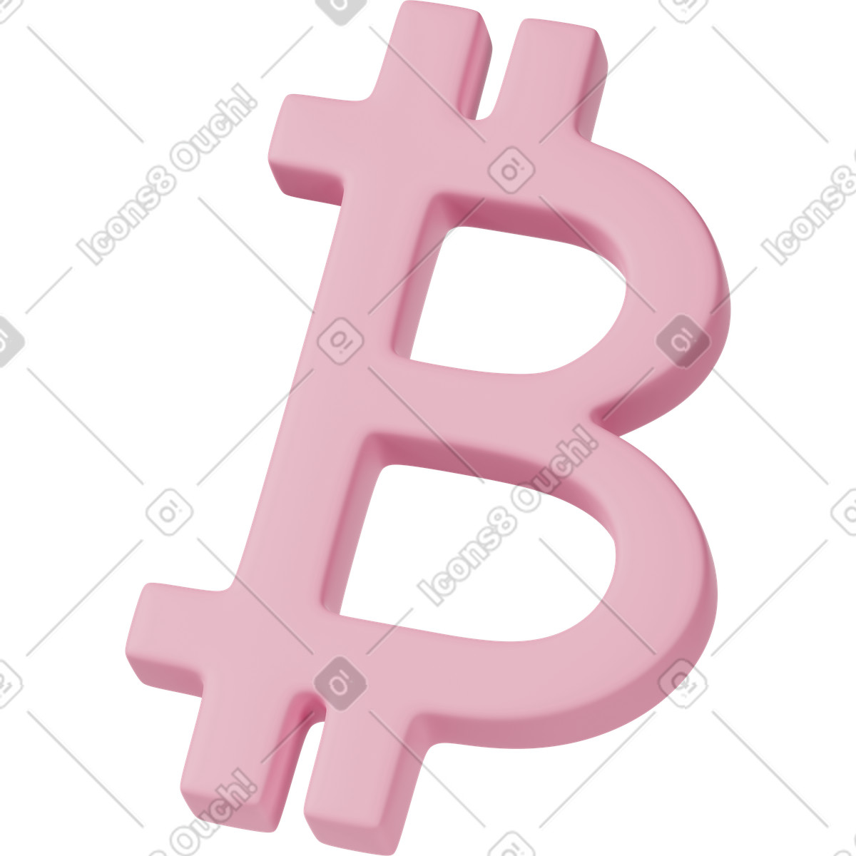 Bitcoin-Illustration im 3D Casual life-Stil als Download in PNG, SVG