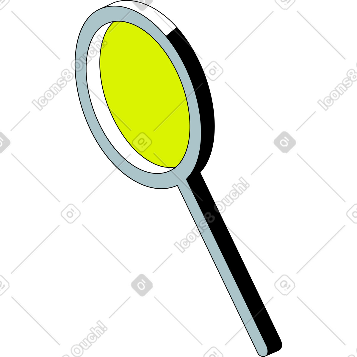 Lente d'ingrandimento illustrazione in stile Isometric scarica in PNG, SVG