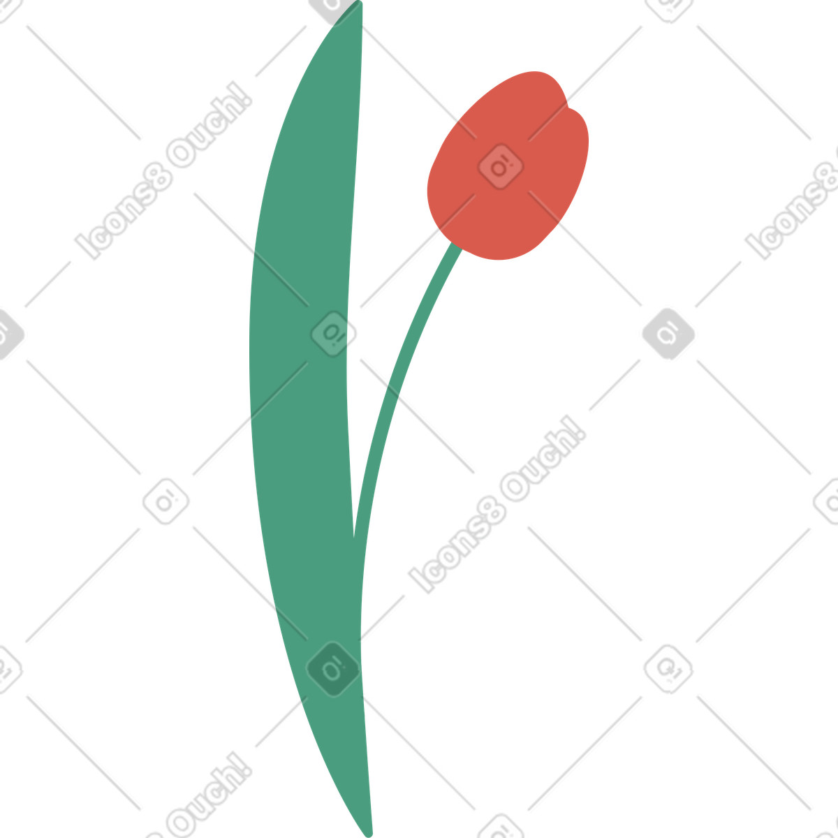 Ilustración Tulipán en estilo Macaroni a descargar en PNG y SVG