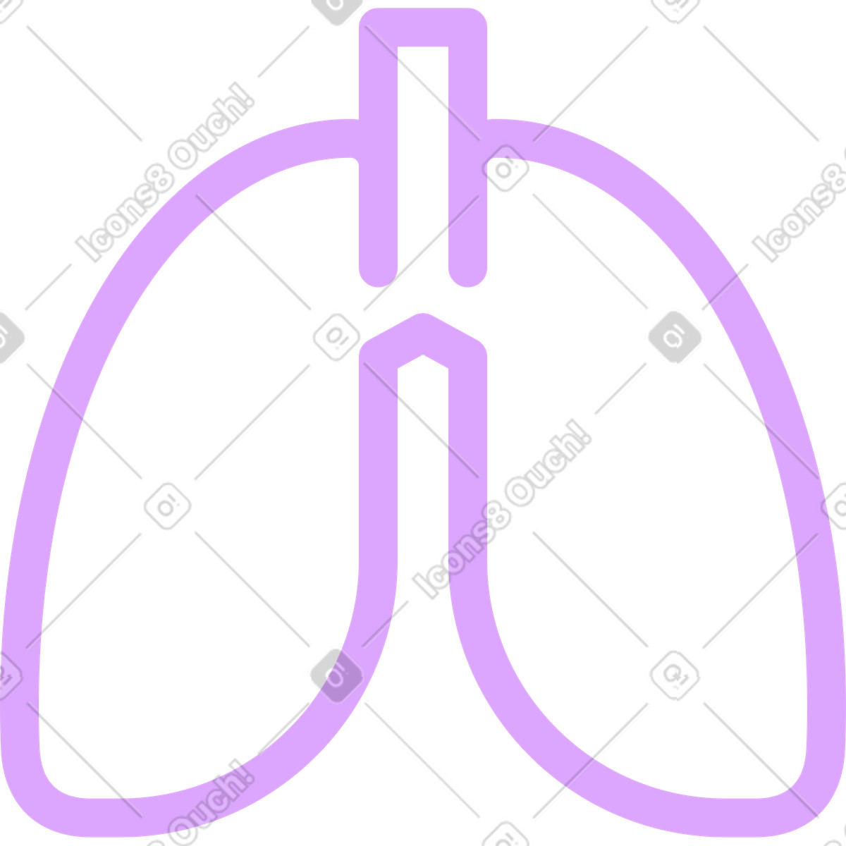 Violette lineare lungen-Illustration im Grapy-Stil als Download in PNG, SVG