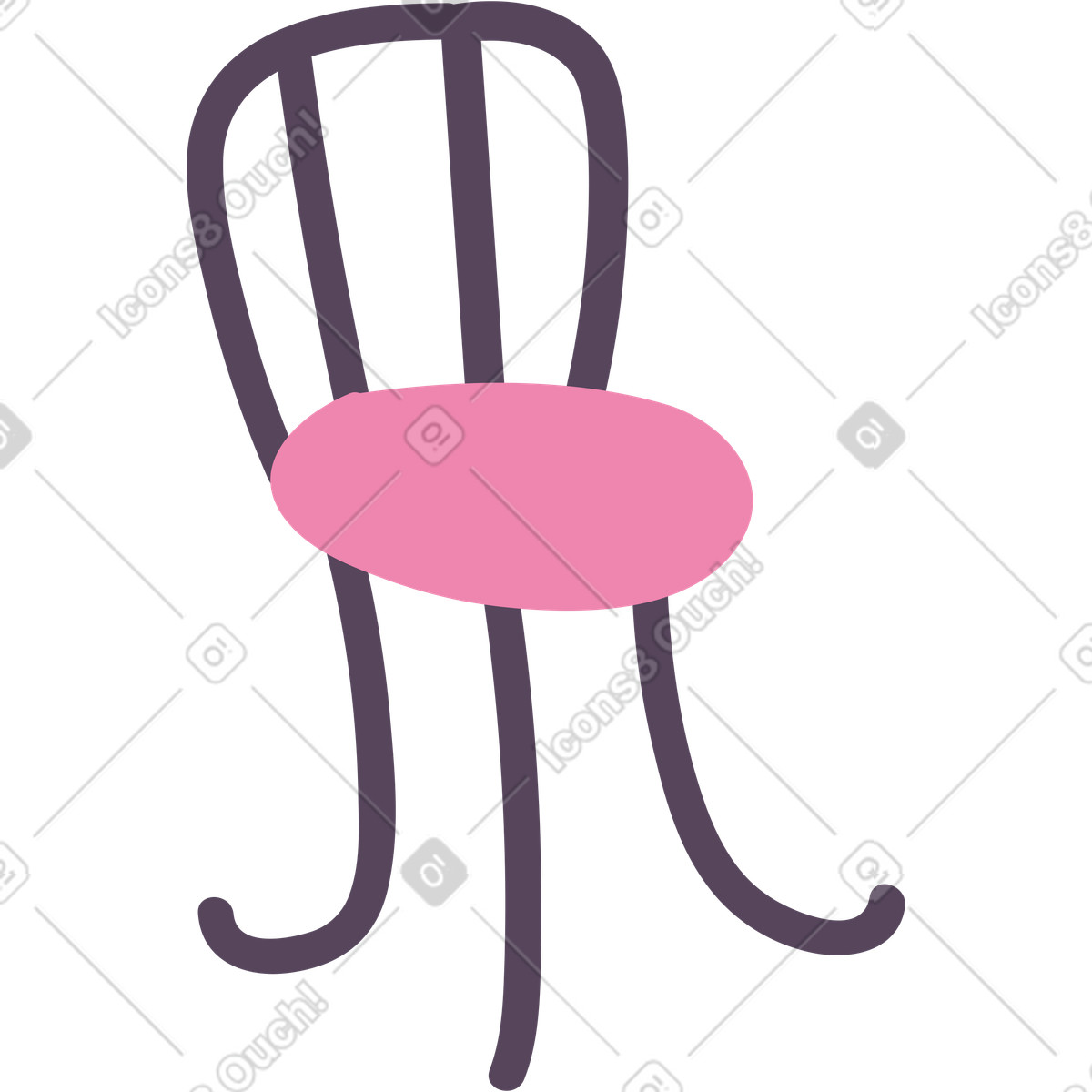 Ilustração de Cadeira em no estilo Pluto para baixar em PNG, SVG