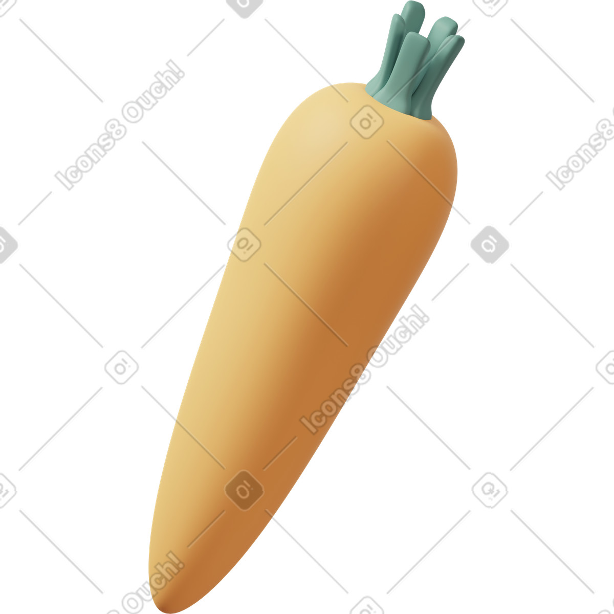Ilustração de Carrot em no estilo 3D Casual life para baixar em PNG, SVG