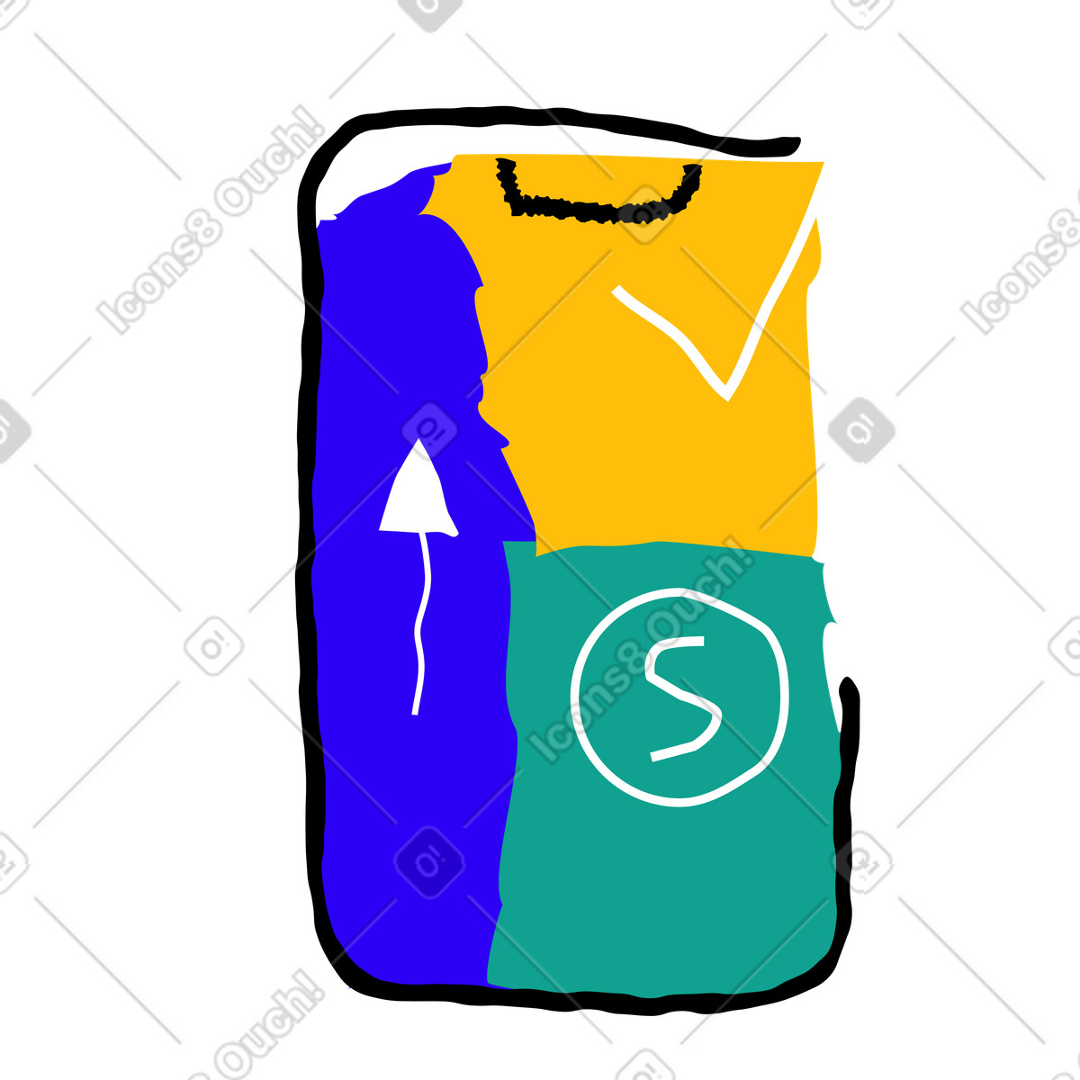 Pagamento elaborato al telefono illustrazione in stile Puzzle scarica in PNG, SVG