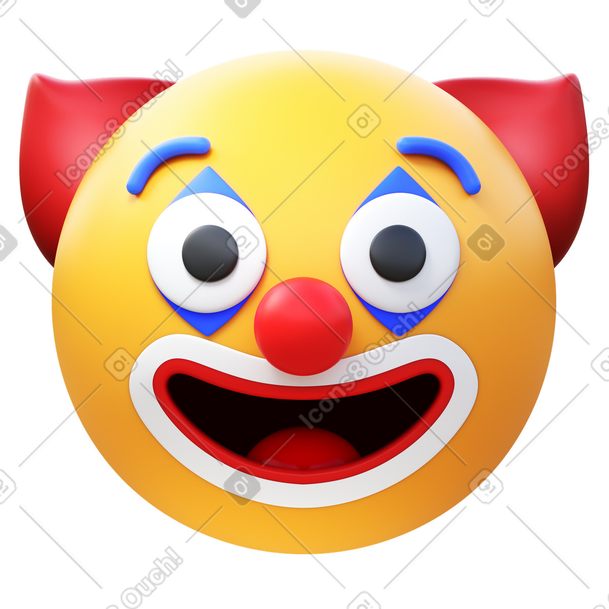 Ilustração de Clown face em no estilo 3D Fluency para baixar em PNG, SVG