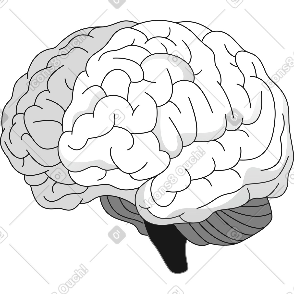 Ilustração de Brain em no estilo Futuristic para baixar em PNG, SVG