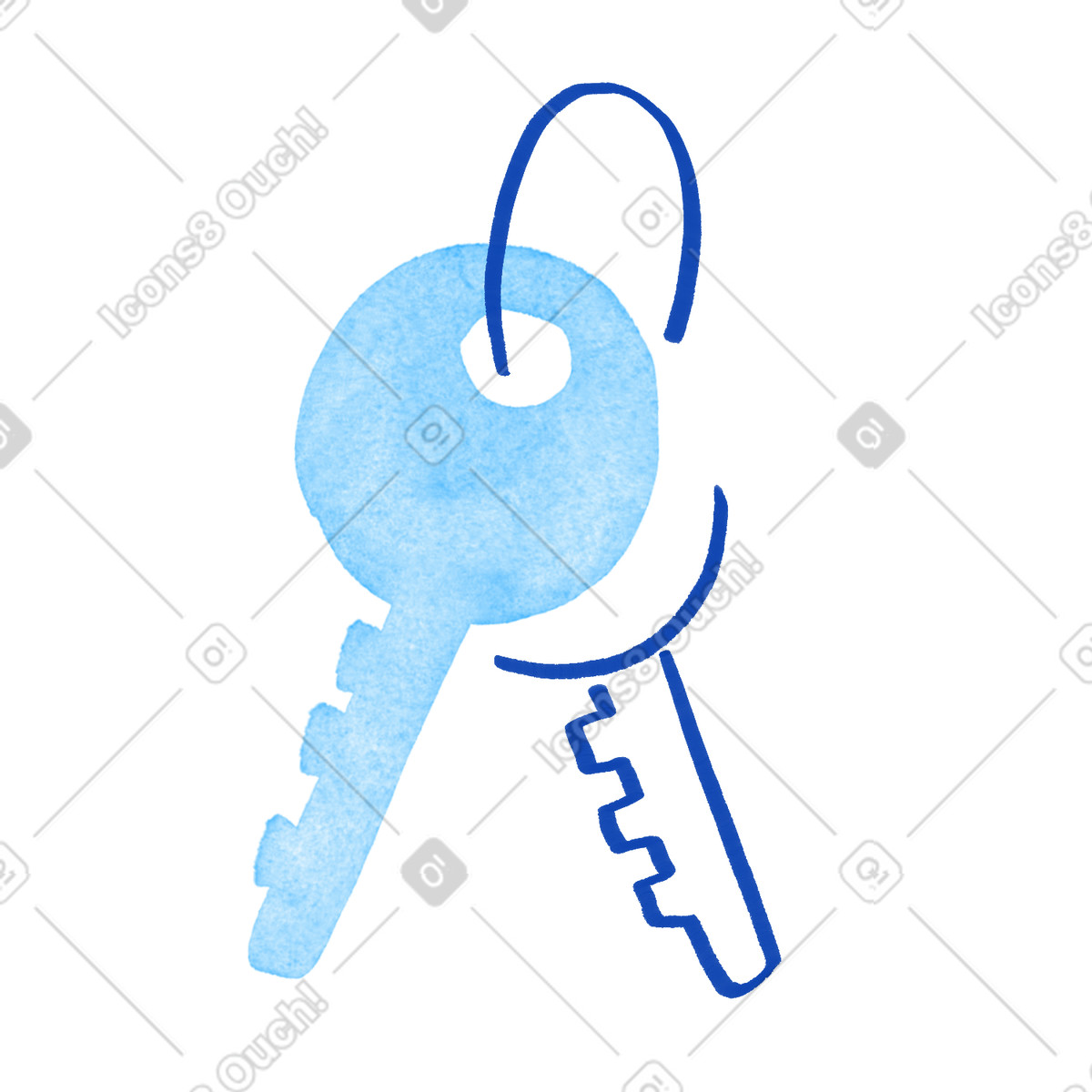 Ilustração de Keys pair linked on ring symbolizing security access and protection em no estilo Tint para baixar em PNG, SVG