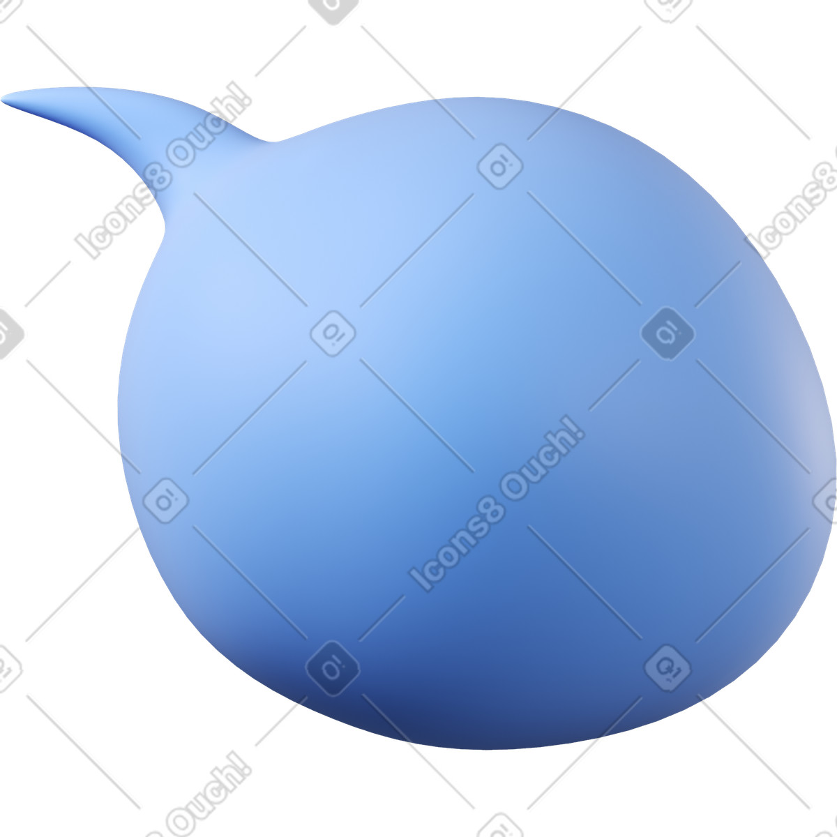 Illustration Bulle ronde bleue du coin supérieur gauche dans le style 3D Buddy à télécharger aux formats PNG, SVG
