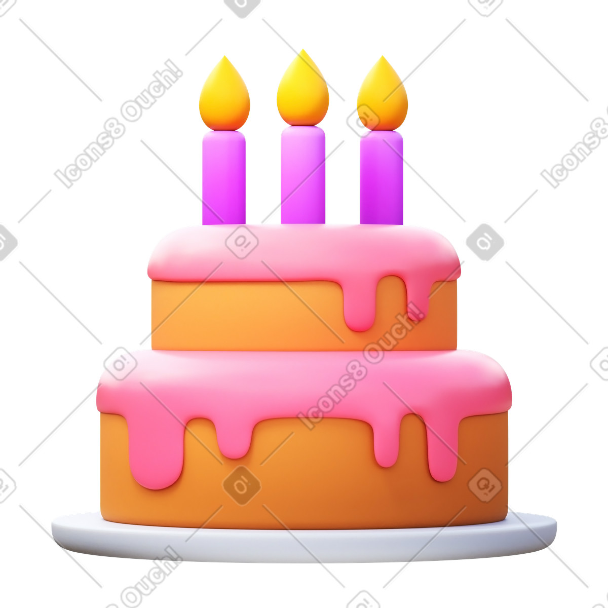 Birthday cake-Illustration im 3D Fluency-Stil als Download in PNG, SVG