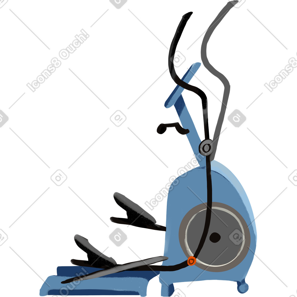 Ellipse trainer illustration in Ikigai style download in PNG, SVG