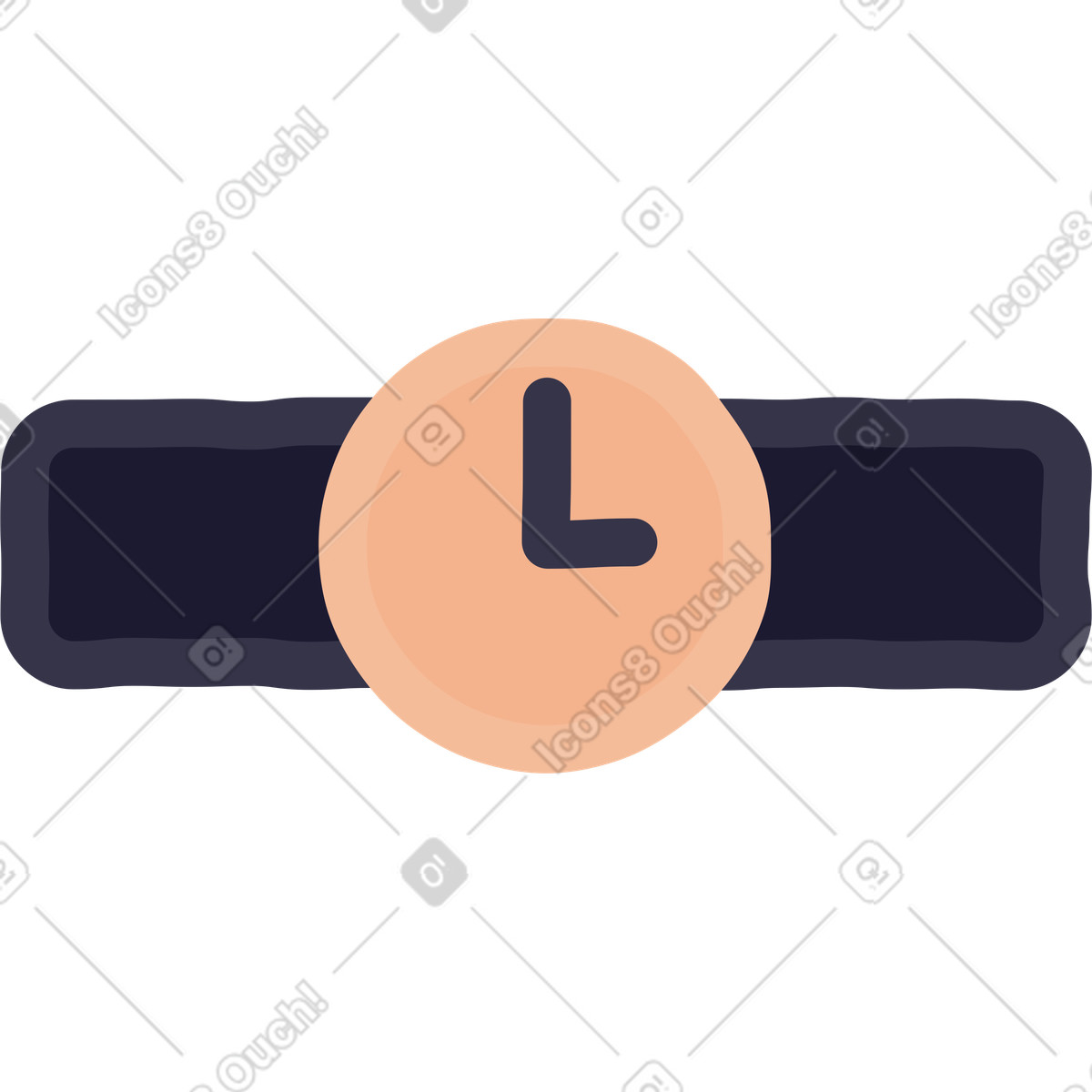 Orologio illustrazione in stile Stripy scarica in PNG, SVG