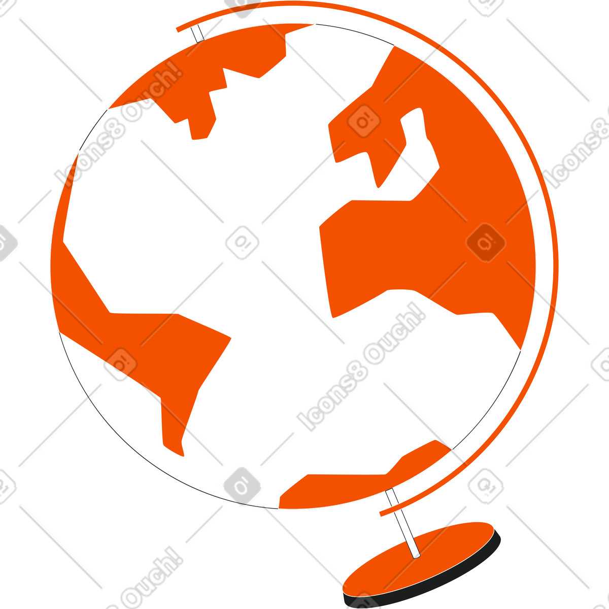 Globe illustration in Strict style download in PNG, SVG