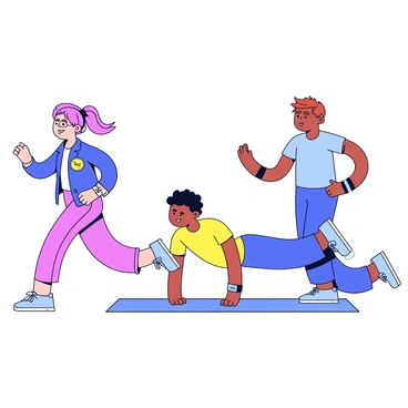 People using wearable devices to monitor their health and fitness