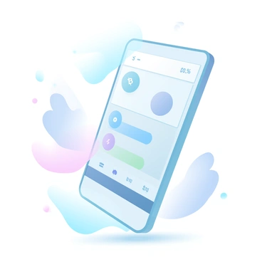 A smartphone with a sleek design is positioned on a flat surface, displaying a digital wallet interface. The screen shows various cryptocurrency icons, including a Bitcoin symbol, Ethereum logo, and other digital currencies, arranged in a grid format. Each icon is surrounded by vibrant colors, enhancing their visibility against the smartphone's background. The digital wallet interface also includes balances next to each cryptocurrency, indicating values in a clear, legible font. A subtle light source creates a gentle reflection on the smartphone's surface, highlighting its modern features.