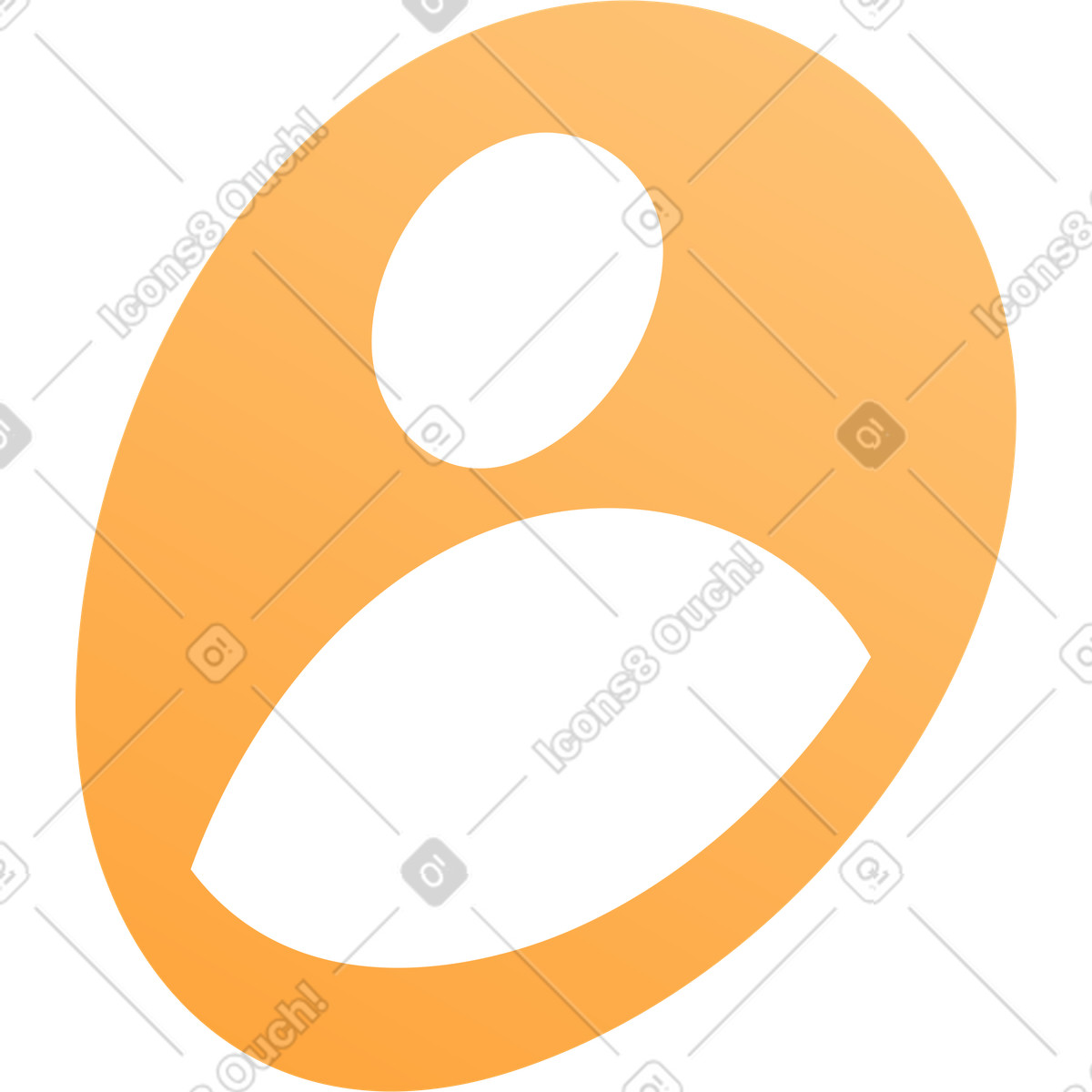 Curved orange user icon illustrazione in stile Florid scarica in PNG, SVG