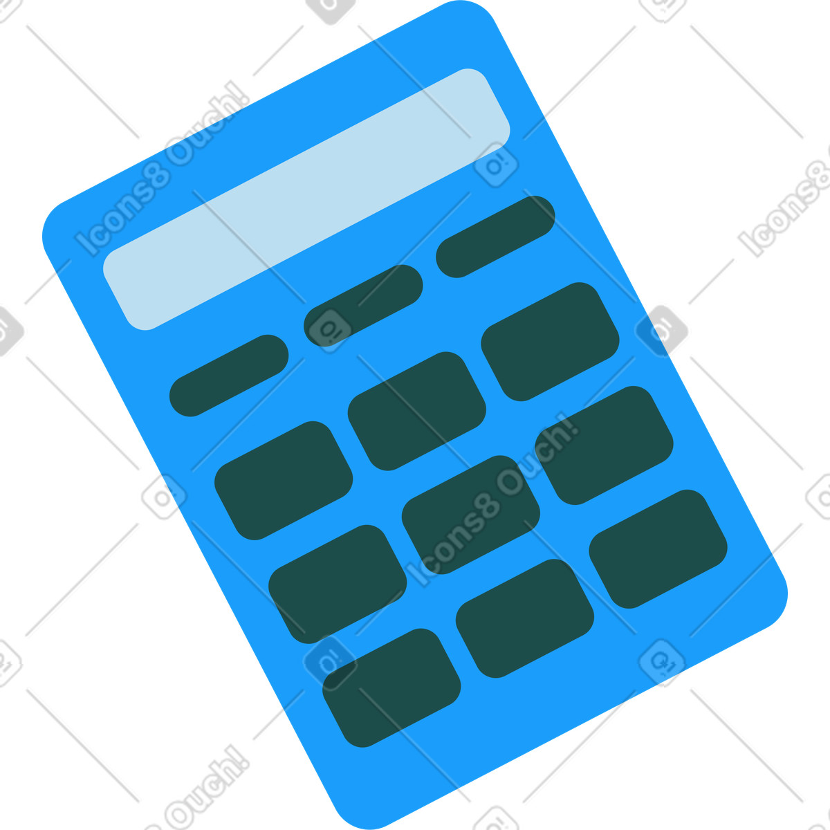 Calcolatrice blu illustrazione in stile Kiddo scarica in PNG, SVG