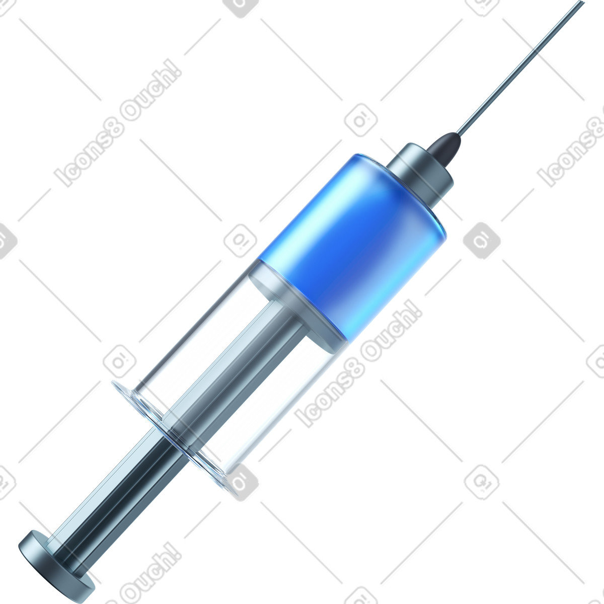 Ilustración Syringe with blue liquid en estilo 3D Business a descargar en PNG y SVG