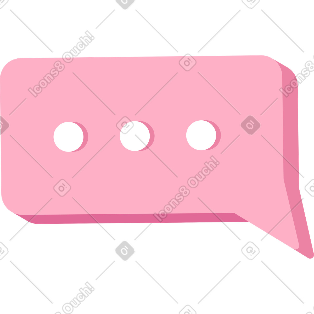 Speech bubble with dots illustration in Social style download in PNG, SVG