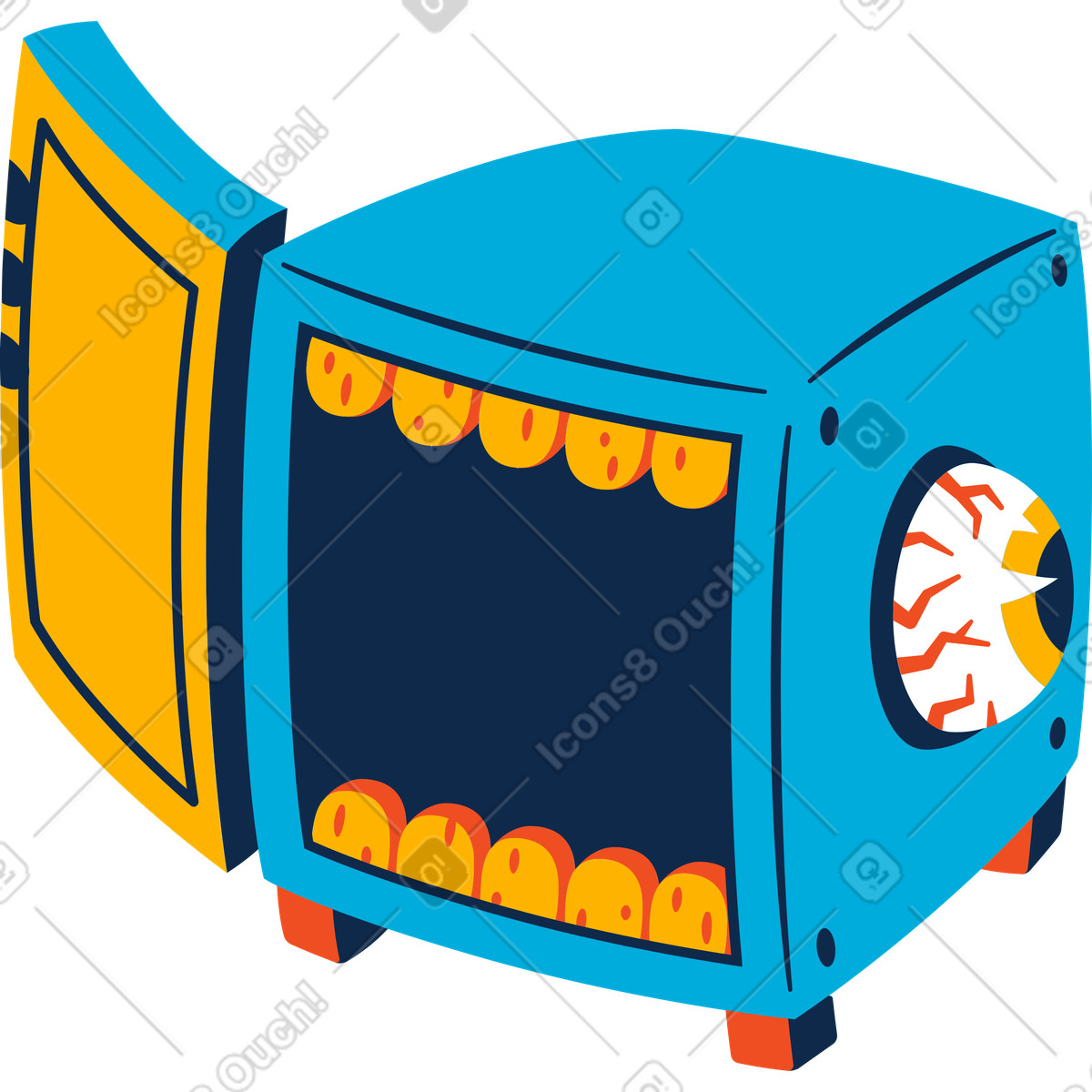Hungry safe vault illustration in Flame style download in PNG, SVG
