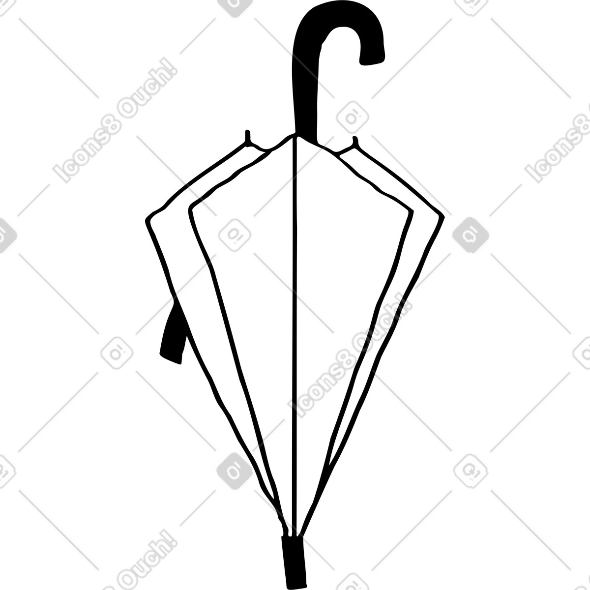 Ombrello chiuso illustrazione in stile Marks scarica in PNG, SVG