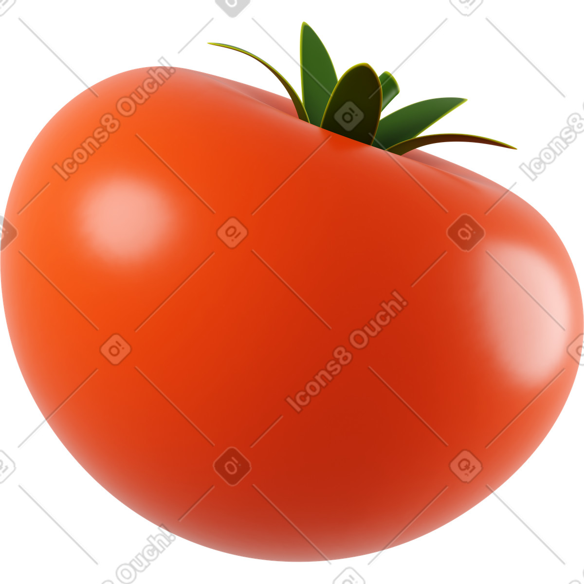 Ilustración Tomato en estilo 3D Business a descargar en PNG y SVG