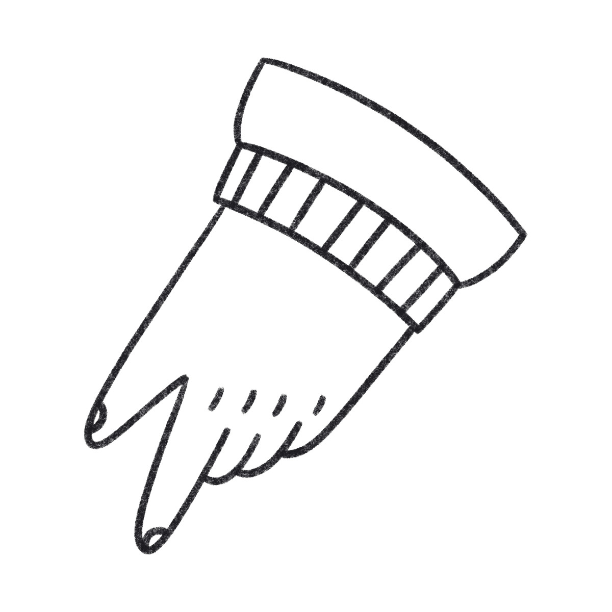 Bonbon Line スタイルの Finger pointing gesture with sweater cuff のイラストをPNG、SVG形式でダウンロード