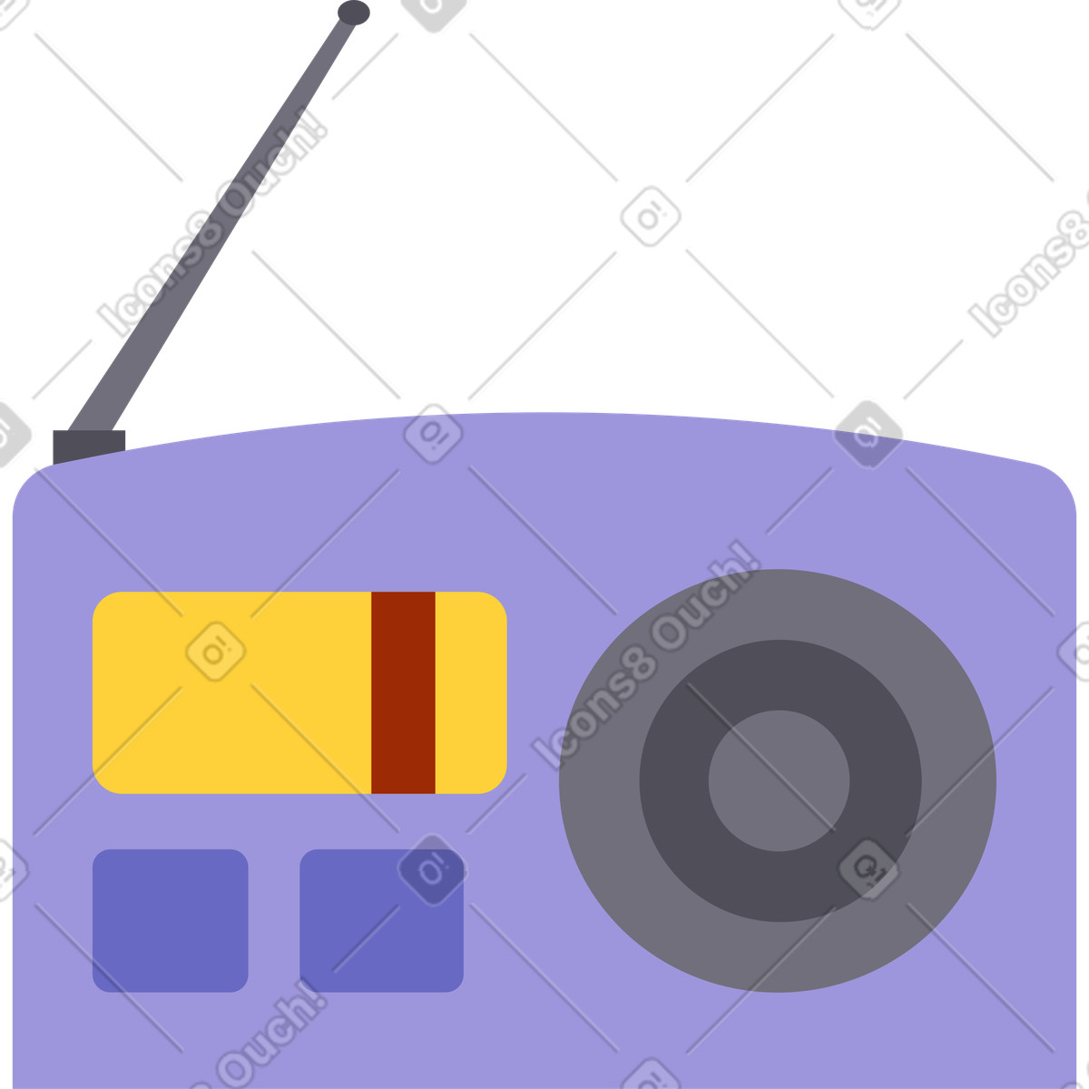 Vintage radio receiver illustrazione in stile Woof scarica in PNG, SVG