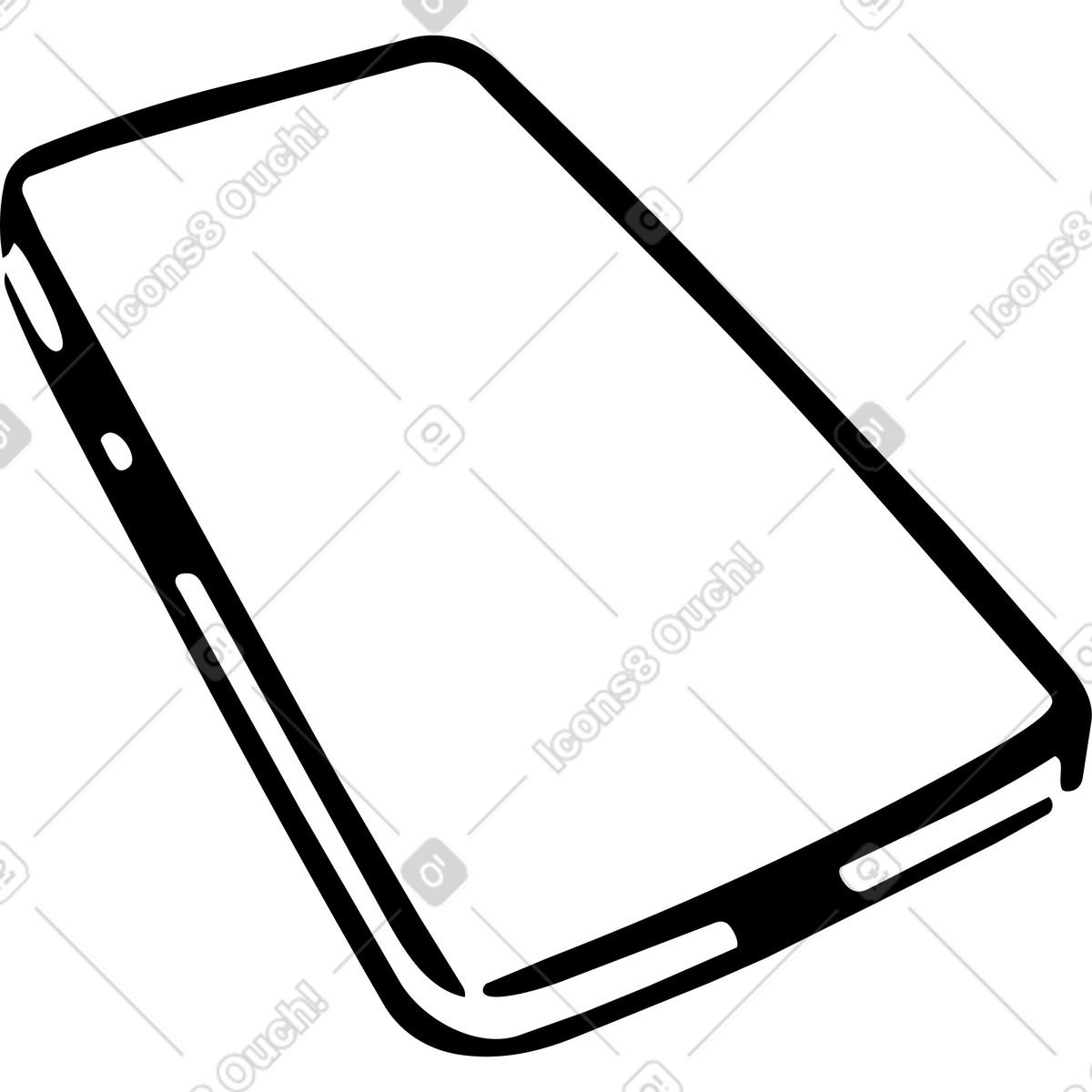 Minimalist smartphone with blank screen mockup illustration in Line style download in PNG, SVG