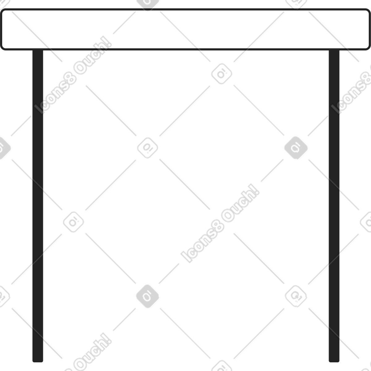 Illustration Table haute à deux pieds dans le style Sammy Line télécharger aux formats PNG, SVG
