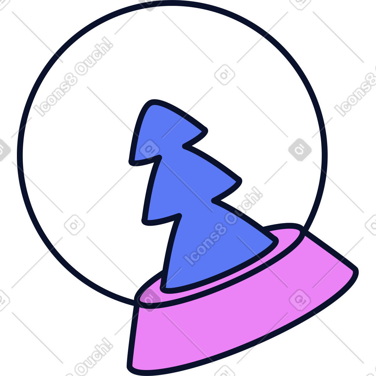 Ilustración Bola de nieve navideña en estilo Flexy a descargar en PNG y SVG