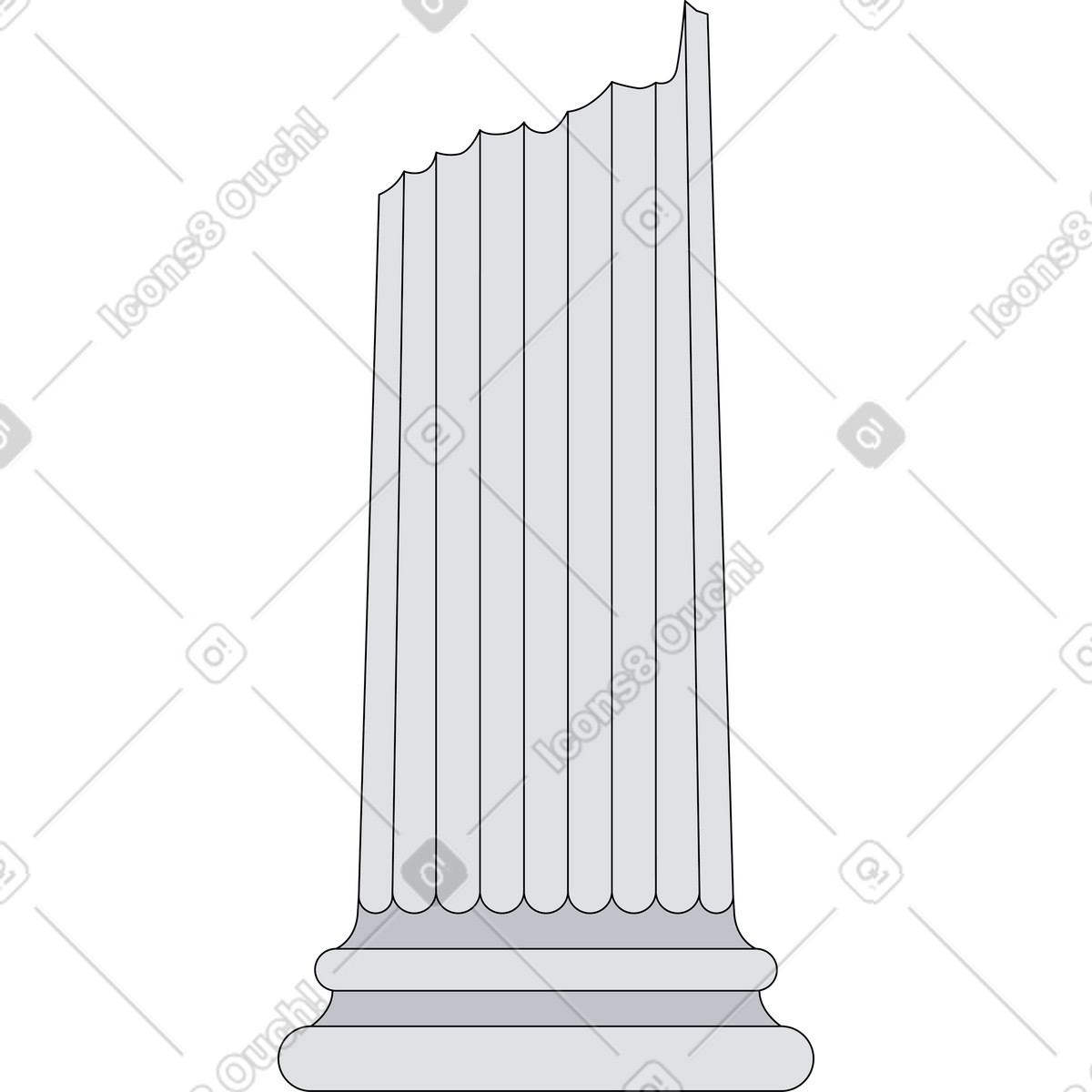Ilustração de Coluna grega quebrada em no estilo Pop para baixar em PNG, SVG