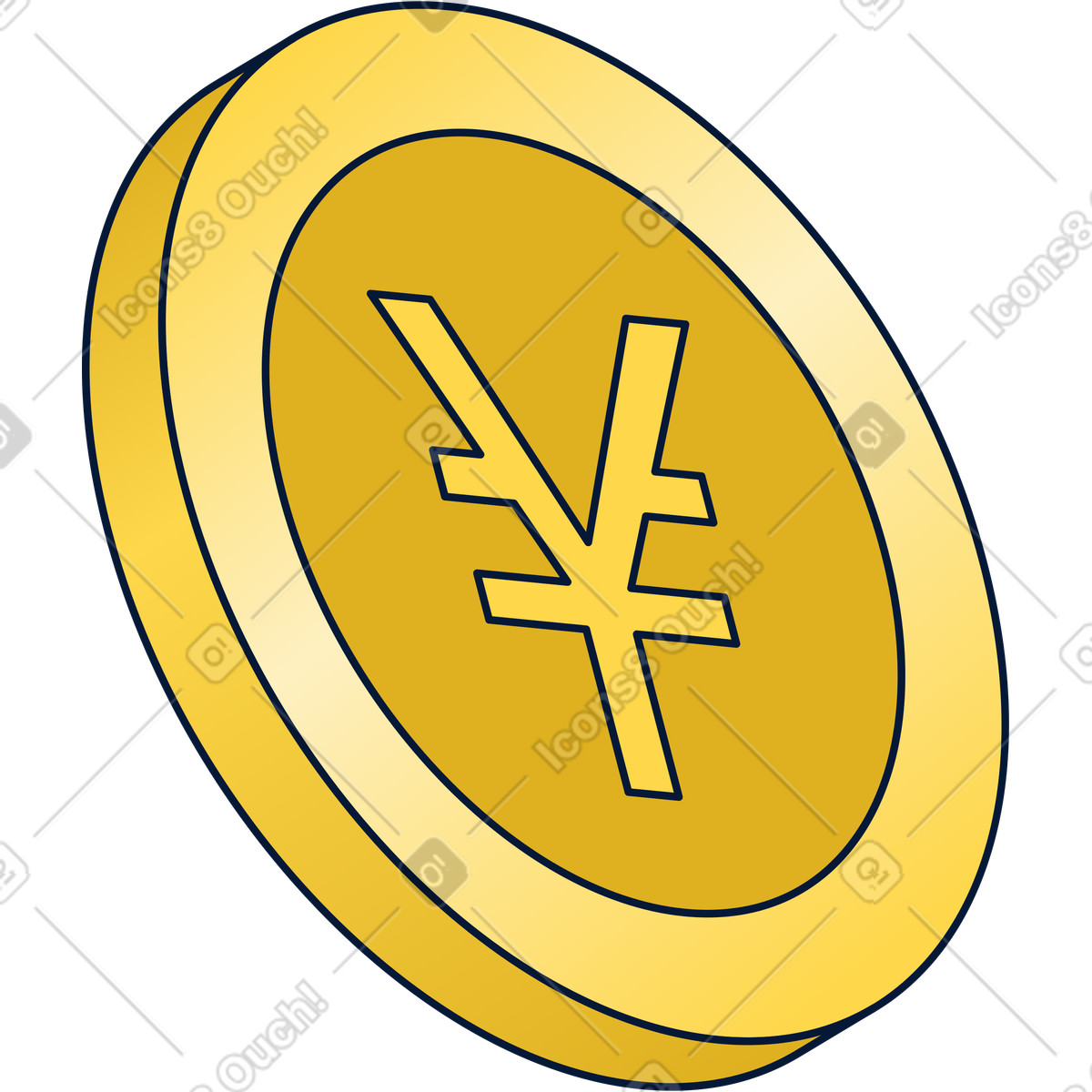Yuan coin illustration in Neat style download in PNG, SVG